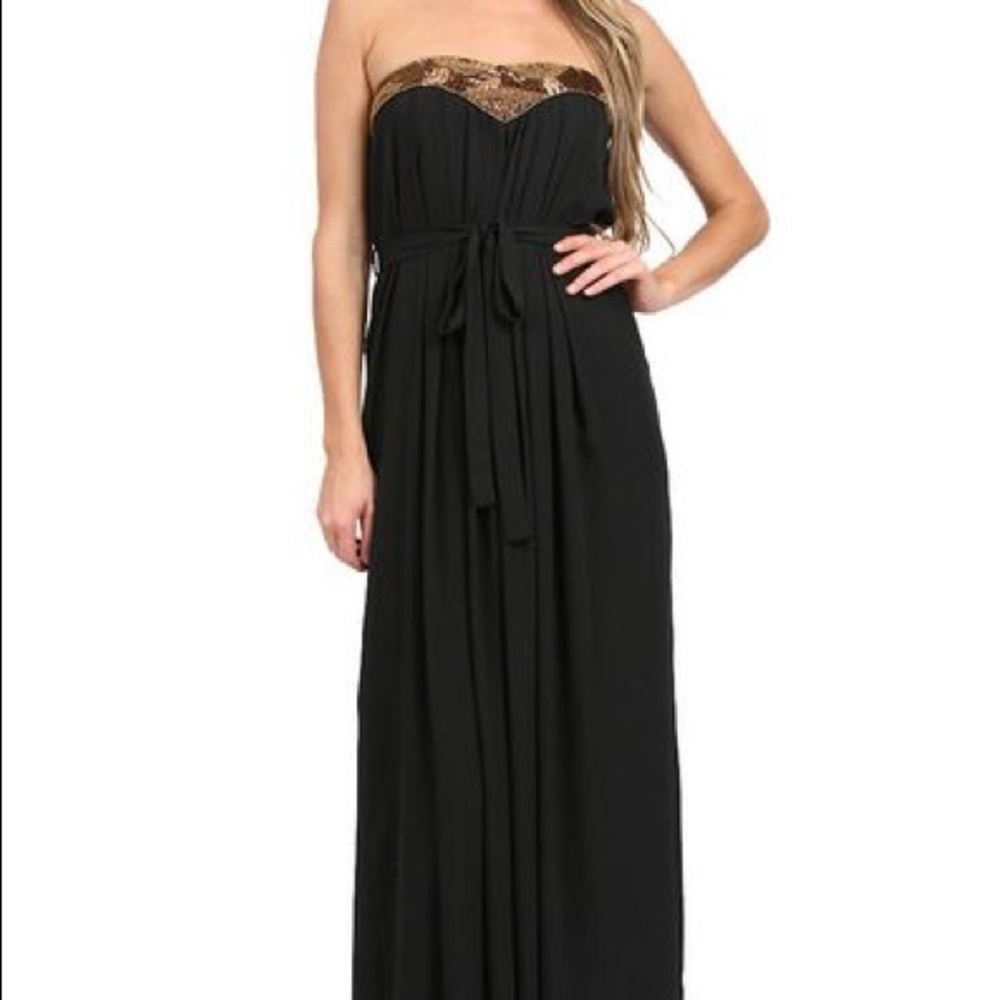 Gold and black beaded gown